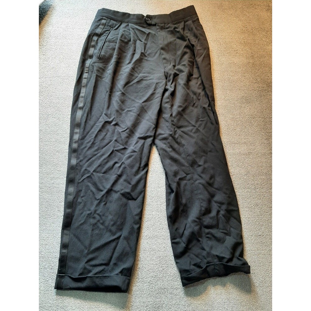 Womens Black Dress Pants 30" Waist 27" inseam Cuffed